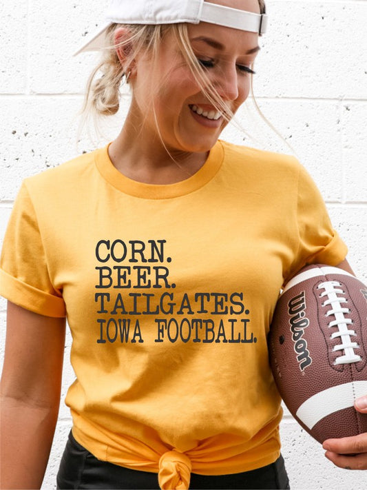 **ONLINE EXCLUSIVE** Corn. Beer. Tailgates. Iowa Football. Boutique Tee