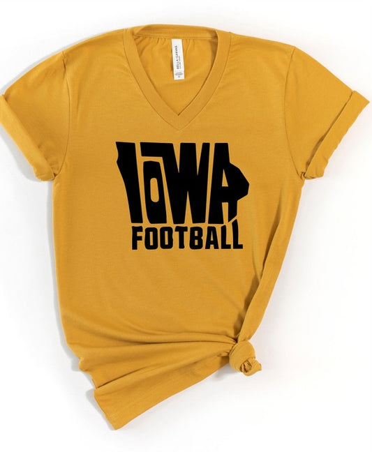 **ONLINE EXCLUSIVE** IOWA Football V-Neck Graphic Style Tee